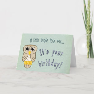 Happy Birthday Card with Owl