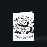 Happy Birthday Card with Pandas - Funny<br><div class="desc">Birthday Cards with Panda Family MIGNED Painting Design - Customisable - or Choose / Add Your Unique Text / Font / Colour - Make Your Special Card - Resize and move or remove and add elements / image with Customisation tool ! Painting and Design by MIGNED. You can also transfer...</div>