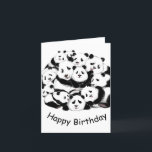 Happy Birthday Card with Pandas - Funny<br><div class="desc">Birthday Cards with Panda Family MIGNED Painting Design - Customisable - or Choose / Add Your Unique Text / Font / Colour - Make Your Special Card - Resize and move or remove and add elements / image with Customisation tool ! Painting and Design by MIGNED. You can also transfer...</div>