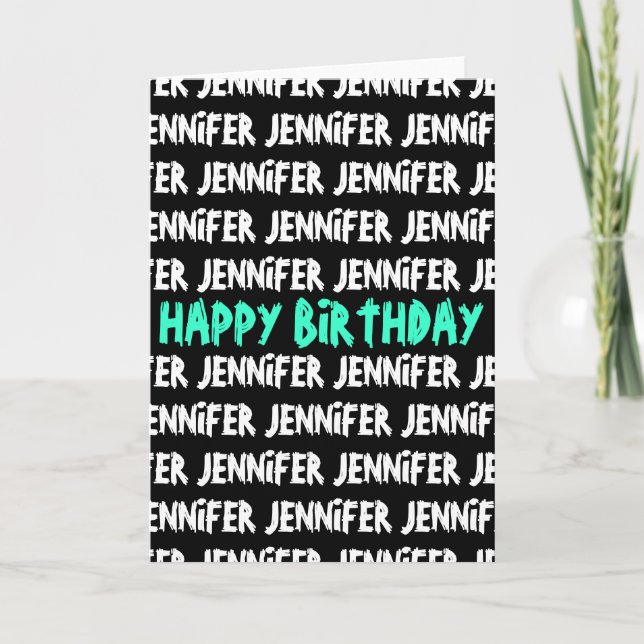 Happy Birthday card with personalised name (Front)