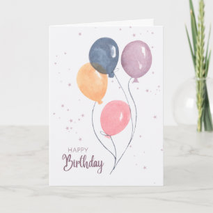 Happy Birthday card with pretty balloons