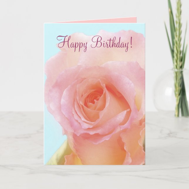 Happy birthday card with rose (Front)