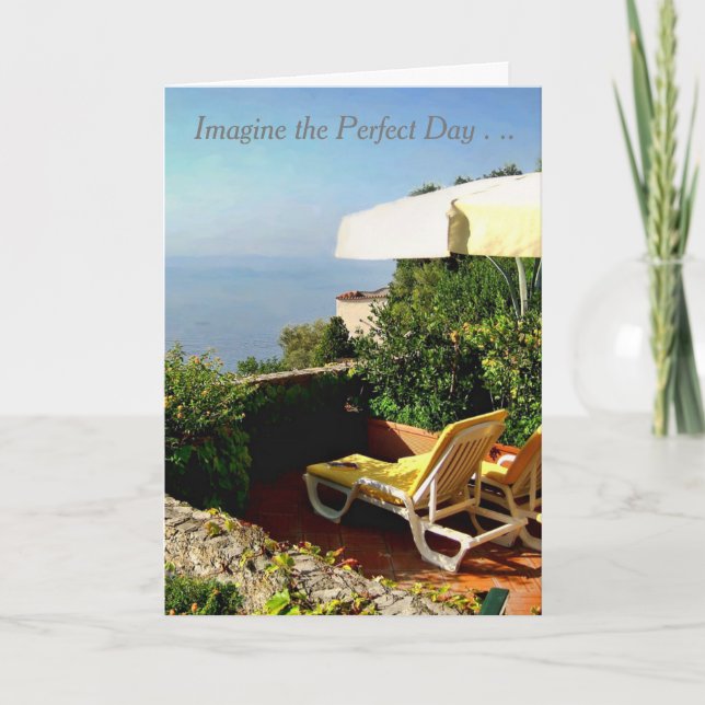 Happy Birthday Card with scenic water view. (Front)