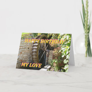 Happy Birthday Card With Water Wheel