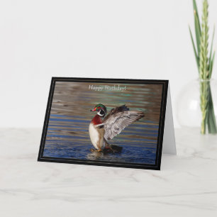 Happy Birthday Card Wood Duck