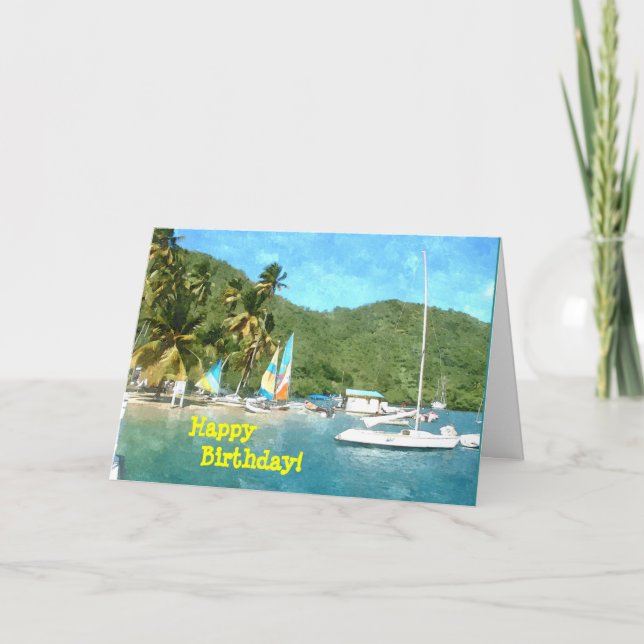 Happy Birthday Caribbean Style Card (Front)