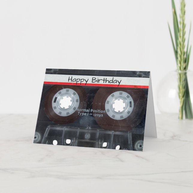 Happy Birthday Cassette Tape Card (Front)