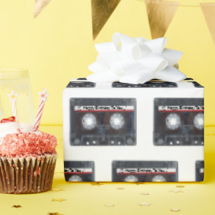 Happy Birthday Cassette Tape Wrapping Paper