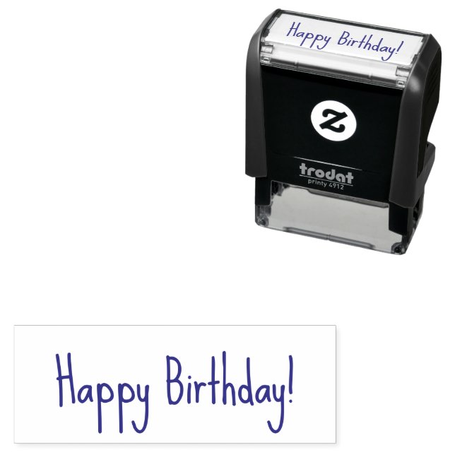 Happy Birthday! Casual Handwritten Font Style Text Self-inking Stamp (In Situ)