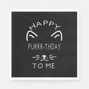 Happy birthday & Cat Apparel Napkin