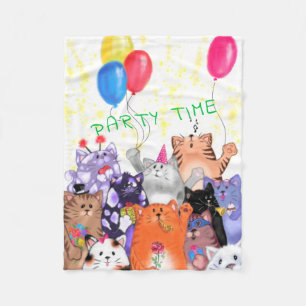 Happy Birthday Cat Baby Fleece Blanket