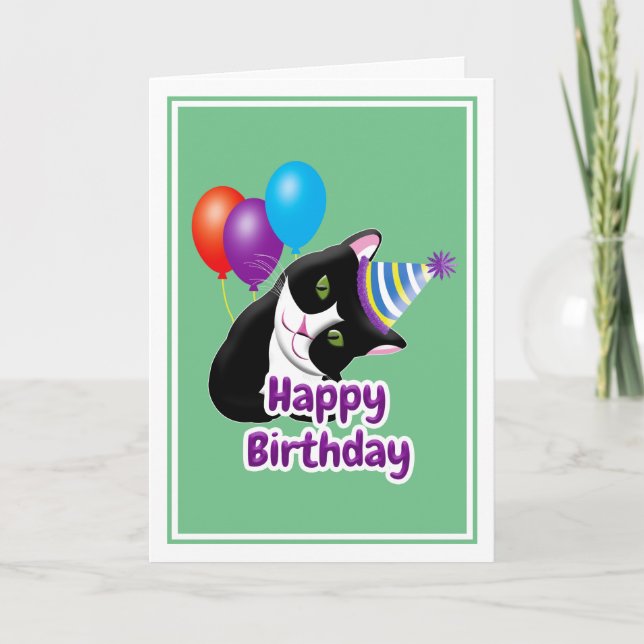 Happy Birthday Cat Card (Front)