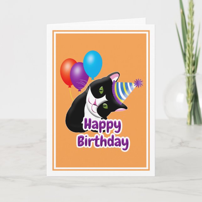 Happy Birthday Cat Card (Front)