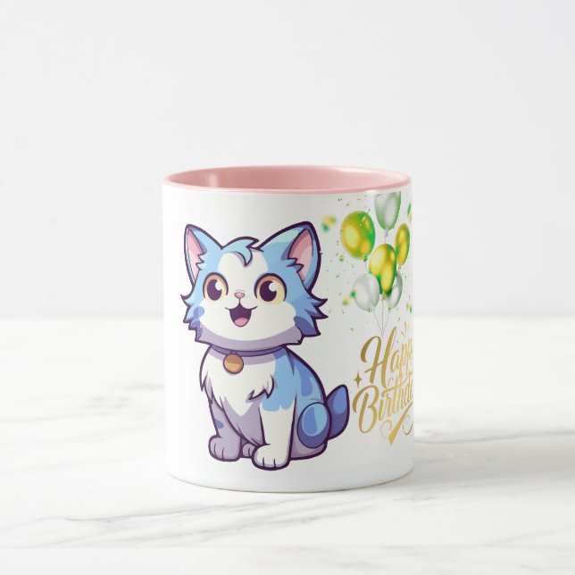 Happy Birthday Cat Coffee Mug – Cute Gift for Cat  (Center)