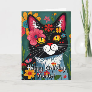 Happy Birthday   Cat Colouring page Inside Card