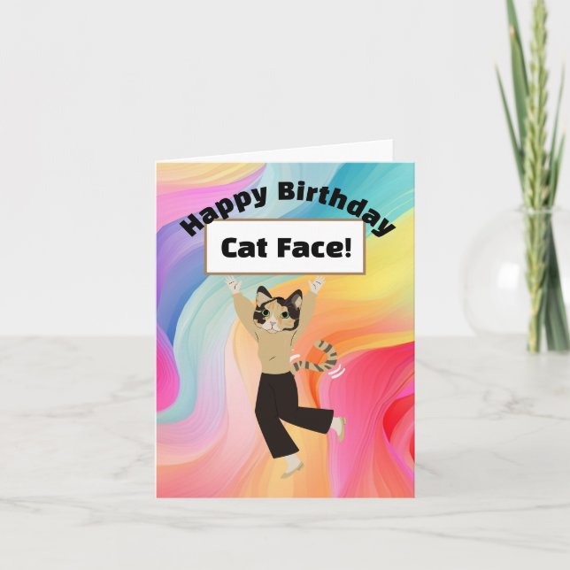 Happy Birthday Cat face cats custom funny pets  Card (Front)