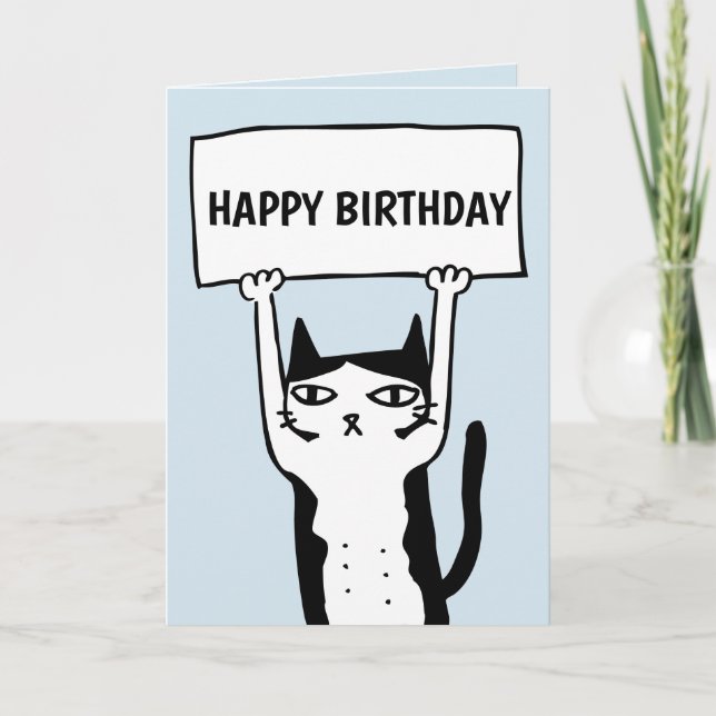 HAPPY BIRTHDAY CAT GREETING CARDS (Front)