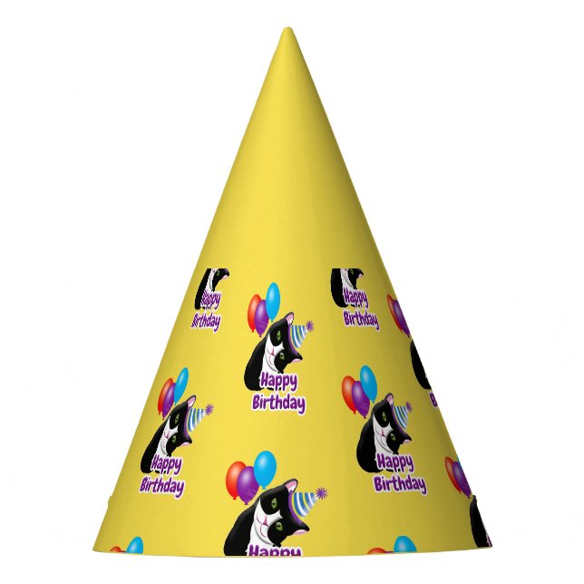 Happy Birthday Cat Party Hat (Front)