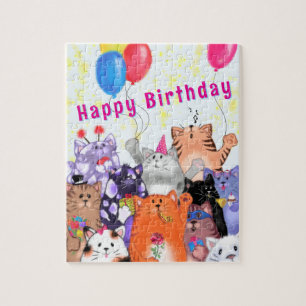 Happy Birthday Cats Puzzle