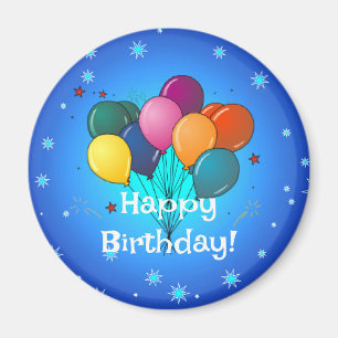 Happy Birthday celebration balloons, Magnet