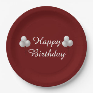 Happy Birthday, Celebration Balloons Paper Plate