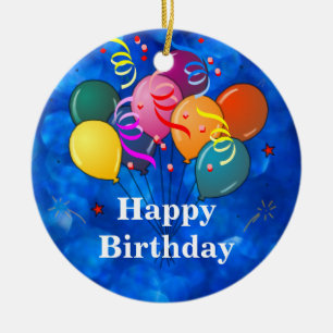 "Happy Birthday," Celebration, Ceramic Tree Decoration