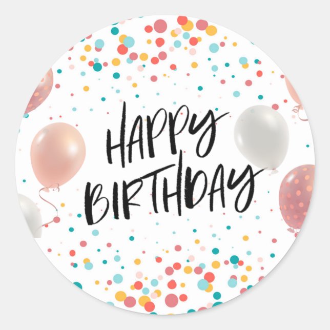 Happy Birthday celebration  Classic Round Sticker (Front)