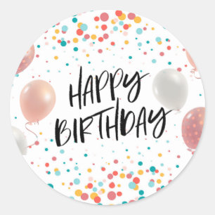Happy Birthday celebration Classic Round Sticker