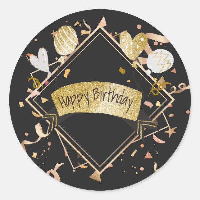 Happy Birthday celebration  Classic Round Sticker (Front)
