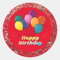 Happy Birthday Celebration Classic Round Sticker