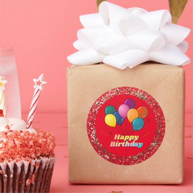 Happy Birthday Celebration Classic Round Sticker (Party)