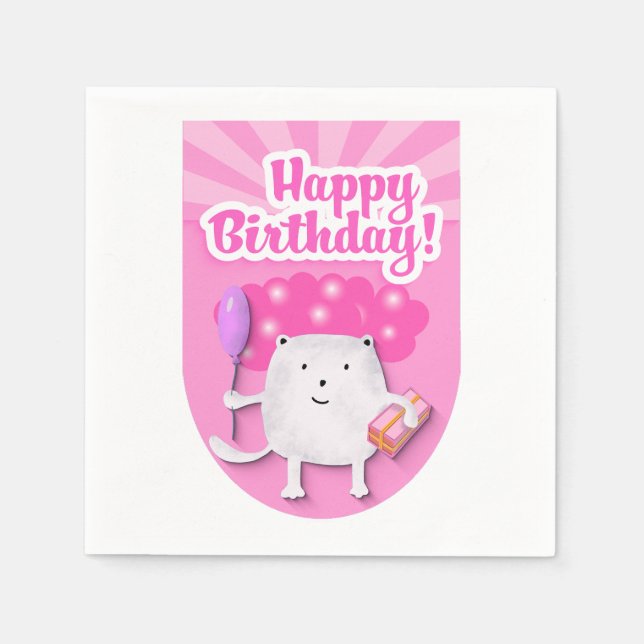 Happy Birthday Celebration Design Napkin (Front)