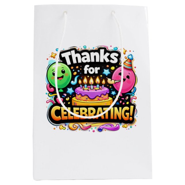 Happy Birthday Celebration Gift Bag – Cute Cartoon (Front)