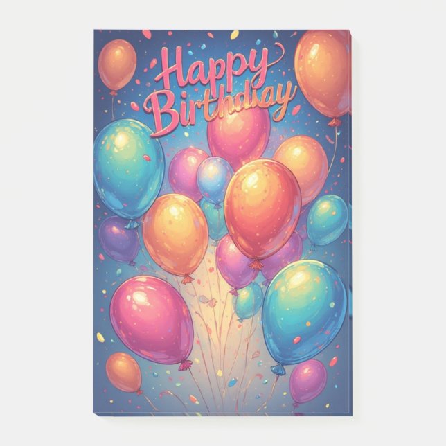 Happy Birthday Celebration Post-It Notes (Front)