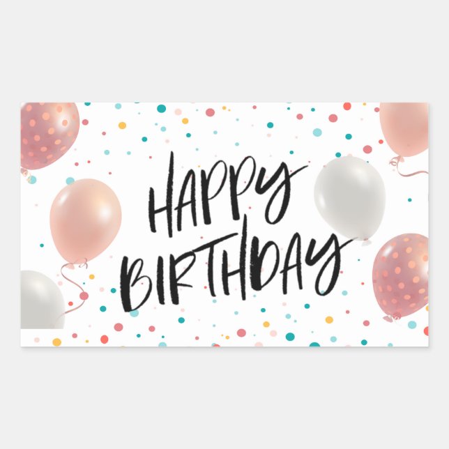 Happy Birthday celebration  Rectangular Sticker (Front)