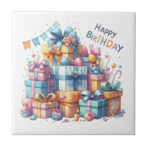 Happy Birthday Ceramic For All Ages and Gender Tile