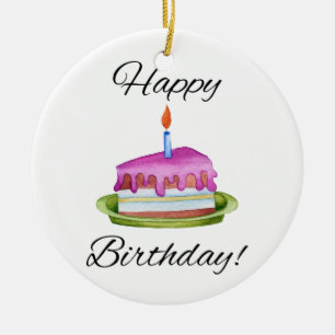 Happy Birthday! Ceramic Tree Decoration