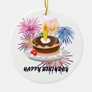 Happy Birthday Ceramic Tree Decoration
