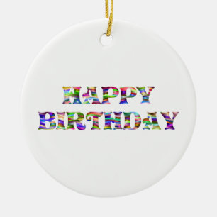Happy Birthday Ceramic Tree Decoration