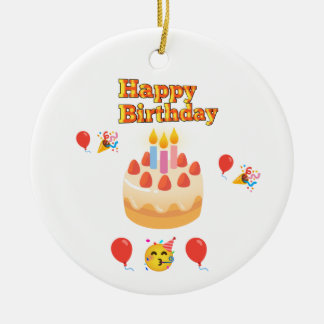 Happy birthday  ceramic tree decoration