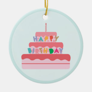 Happy Birthday Ceramic Tree Decoration