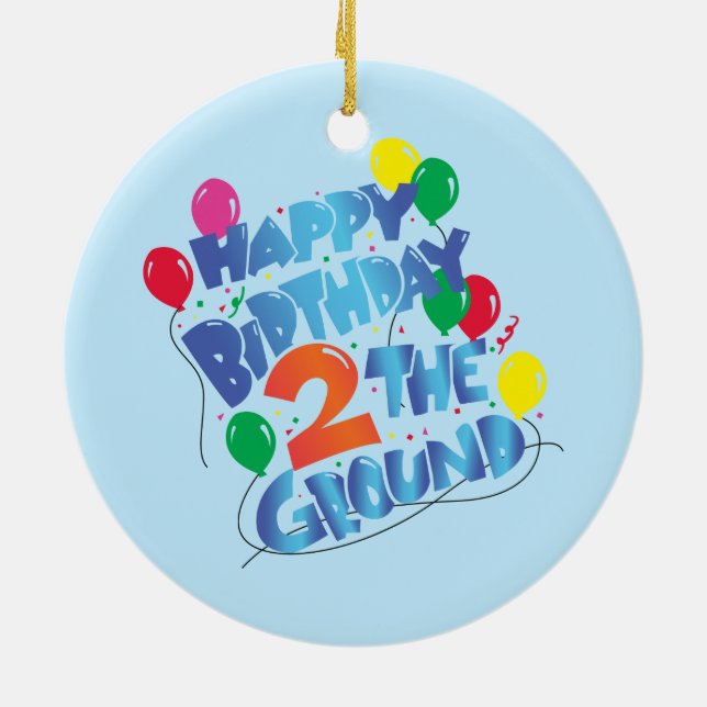 Happy Birthday Ceramic Tree Decoration (Back)