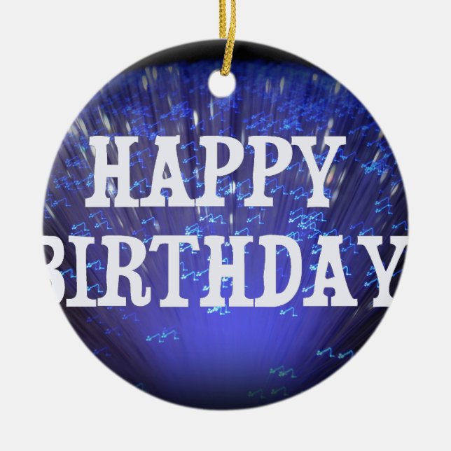 HAPPY BIRTHDAY CERAMIC TREE DECORATION (Front)