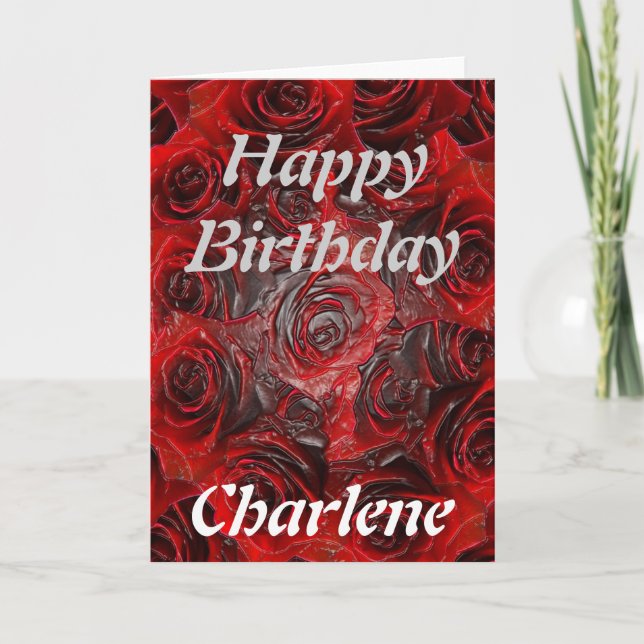 Happy Birthday Charlene - Burnt Rose Card (Front)