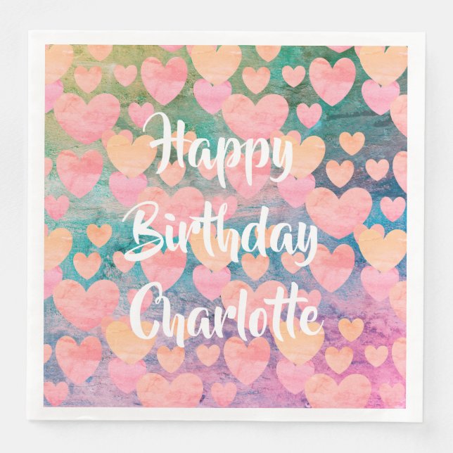 Happy Birthday #Charlotte party napkins by DAL (Front)