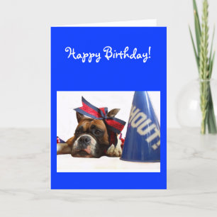 Happy birthday Cheerleader boxer greeting card