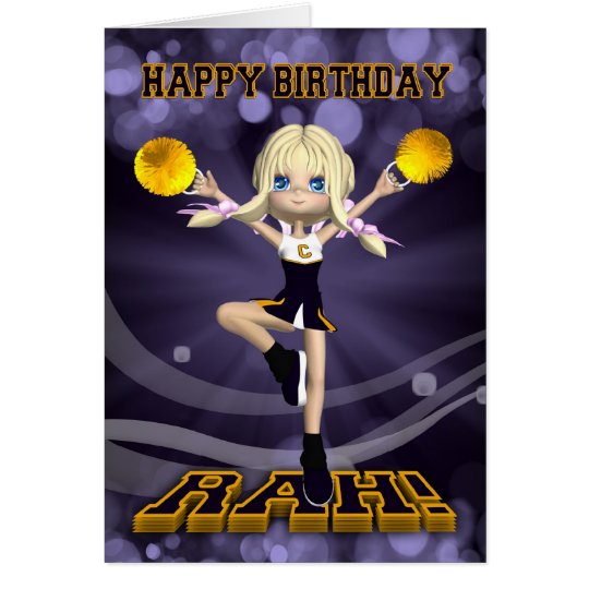 Happy Birthday Cheerleader Greeting Card Zazzle.co.uk