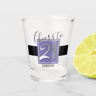 Happy Birthday Cheers to 21 Shot Glass