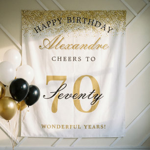  Happy Birthday Cheers To 70 Years Celebration Tapestry