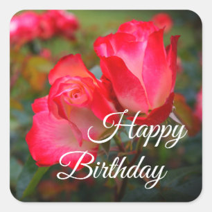 Happy Birthday Cherry Parfait Rose #4-2 Stickers